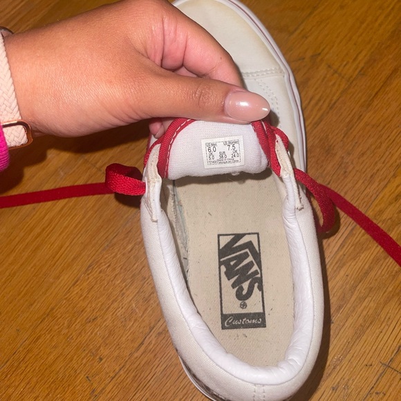 Custom White Flame Low Top Vans - Picture 5 of 5